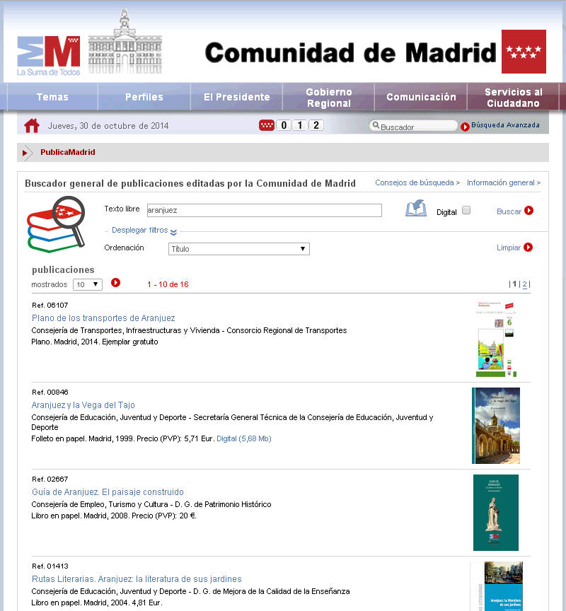 Ficha catalográfica en PublicaMadrid de la Guía del Madrid galdosiano (2ª edición