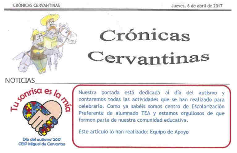 Periódico «Crónicas cervantinas» del CEIP Miguel de Cervantes (Leganés)